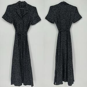 Club Monaco Ditzy Floral Silk Shirt Dress Size S — EUC, Minor Arm Flaw